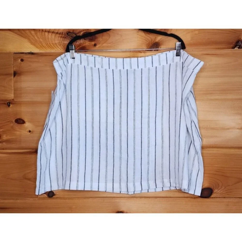 Old Navy Plus Size 3X Mini Skirt Linen Blind Skirt Stripped